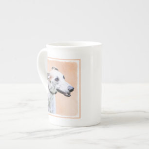 Taza De Porcelana Pintura de Greyhound - Arte de perros original muy