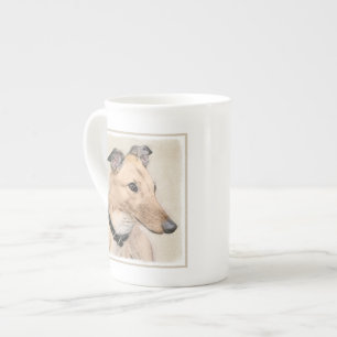 Taza De Porcelana Pintura de Greyhound - Arte de perros original muy