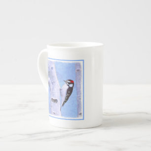 Taza De Porcelana Pintura de pájaro lechoso - Arte original de pájar