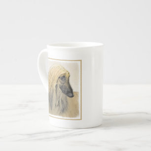 Taza De Porcelana Pintura de perro afgano - Arte de perro original l
