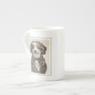 Taza De Porcelana Pintura de Perro de Agua Español - Arte Perro Orig
