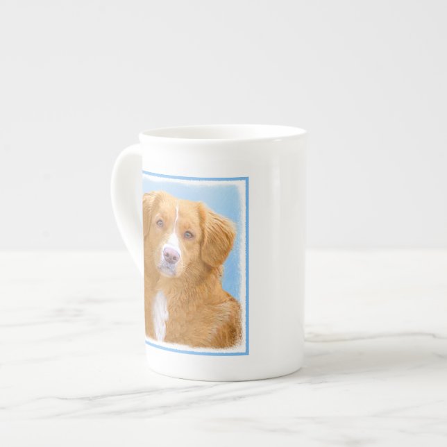 Taza De Porcelana Pintura de perro de la recuperación del pato de Nu (Izquierda)