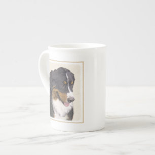 Taza De Porcelana Pintura de perro de montaña de Bernese - Arte de p