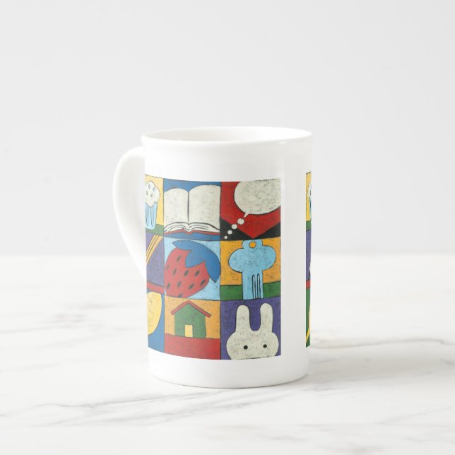 Taza De Porcelana Pintura de varios objetos de Chariklia Zarris (Izquierda)