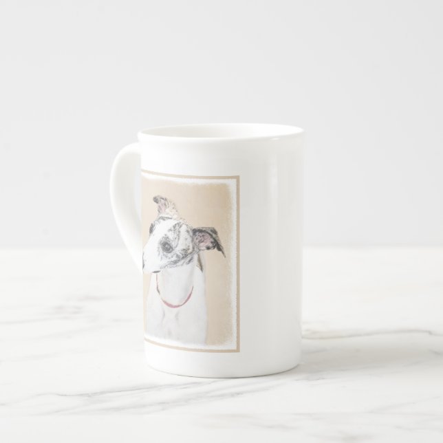 Taza De Porcelana Pintura de Whippet - Arte Cute Original Perro (Izquierda)