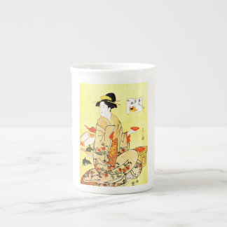 Taza De Porcelana Pintura del vintage del té japonés de la porción