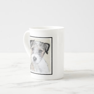 Taza De Porcelana Pintura Rusell Terrier - Arte Perro Original