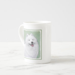 Taza De Porcelana Pintura Samoyed - Arte Perro Original Cuto