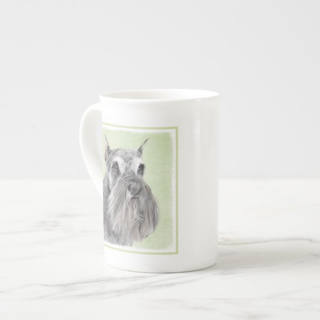 Taza De Porcelana Pintura Schnauzer (gigante, estándar) - Arte de pe (Izquierda)