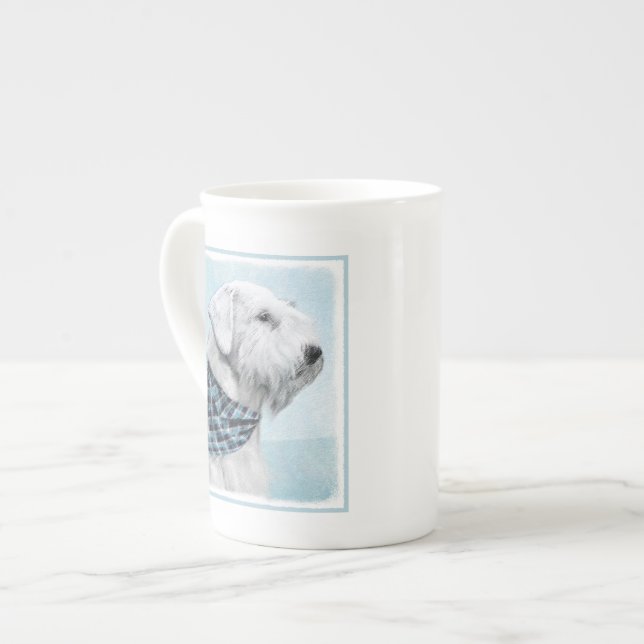 Taza De Porcelana Pintura Sealyham Terrier - Arte Perro Original. (Izquierda)