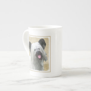Taza De Porcelana Pintura Skye Terrier - Arte Perro Original.