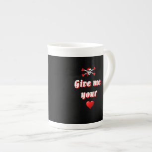 Taza De Porcelana Piratas románticos y vaentinos aman los corazones