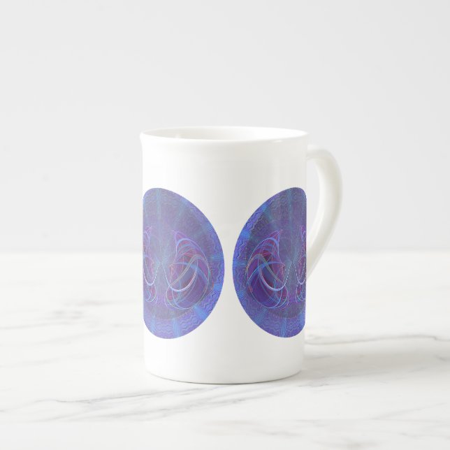 Taza De Porcelana Pisces Fish Resumen Arte (Derecha)