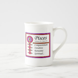 Taza De Porcelana Pisces Personalidad Traza Hueso China Mug