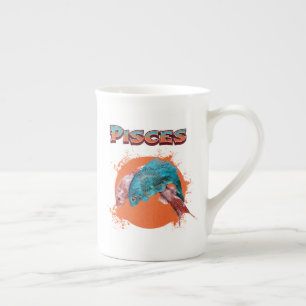 Taza De Porcelana Piscis Pez Zodíaco Horóscopo Signo de Astrología d