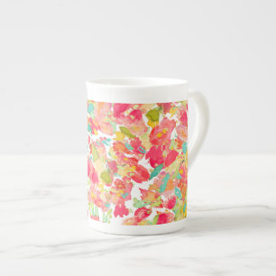 Taza De Porcelana PixDezines Floral/ Acuarela/ Jardín de Sofía