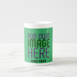 TAZA DE PORCELANA PLANTILLA DE TEXTO DE IMAGEN VERDE MODERNA EDITABL