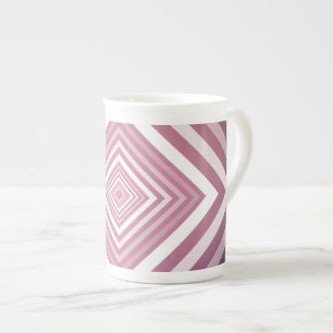 Taza De Porcelana Plazas modernas de degradado rosa y blanco