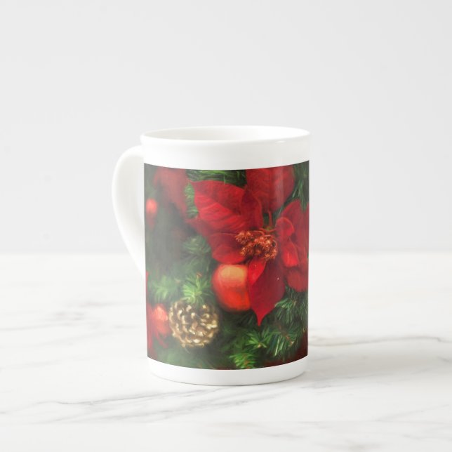 Taza De Porcelana Poinsettia Beauty Mug (Izquierda)
