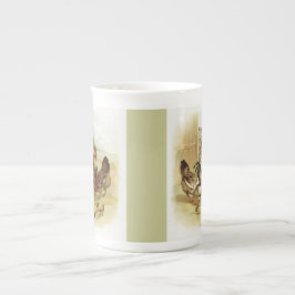 Taza De Porcelana Pollos de granja de arte ventilado