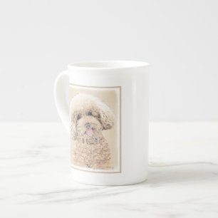 Taza De Porcelana Poodle (Juguete, Miniatura) Pintura Original Perro