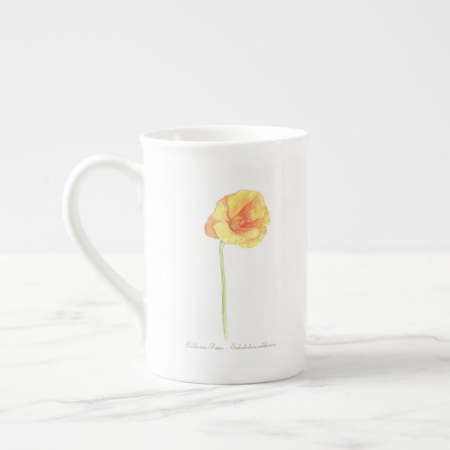 Taza De Porcelana Poppy de California  (Izquierda)