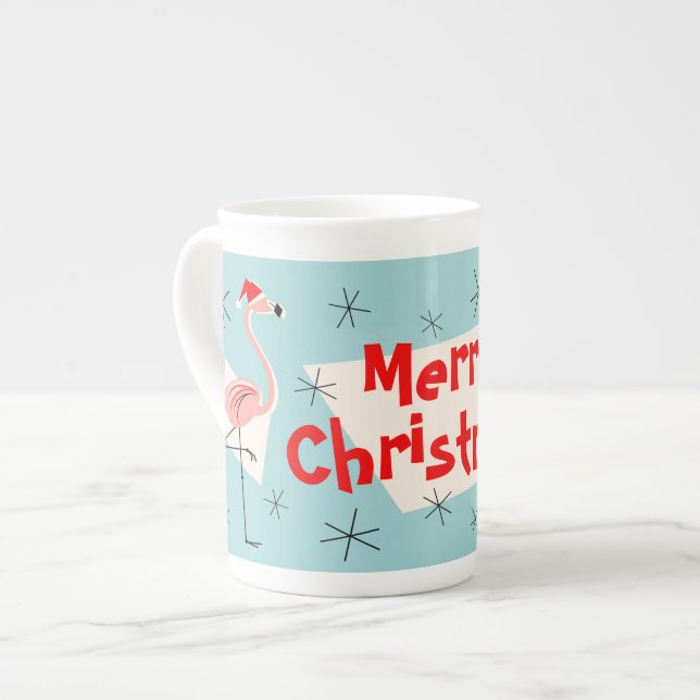 Taza De Porcelana Porcelana de hueso azul de las Felices Navidad de (Izquierda)
