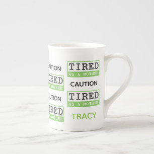 Taza De Porcelana Precaución: Cansado como nuevo regalo de la mamá