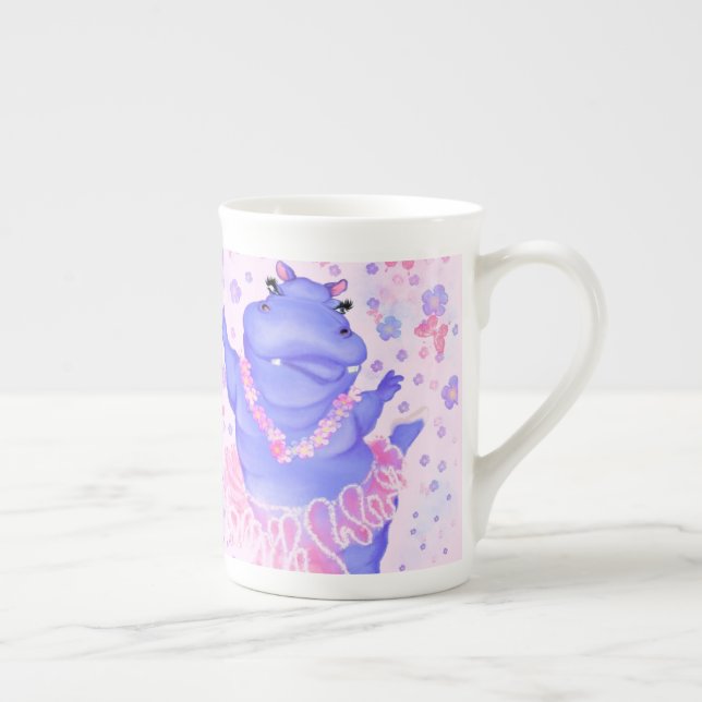 Taza De Porcelana Prima Ballerina Hippo - Feliz bailarina (Derecha)