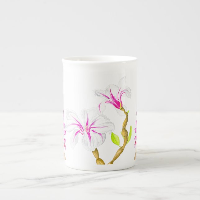 Taza De Porcelana Primavera deliciosa en un cerdo hueso de China (M, (Frente)