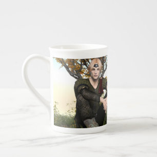 Taza De Porcelana Príncipe del Bosque de Fantasía de Otoño Retrato