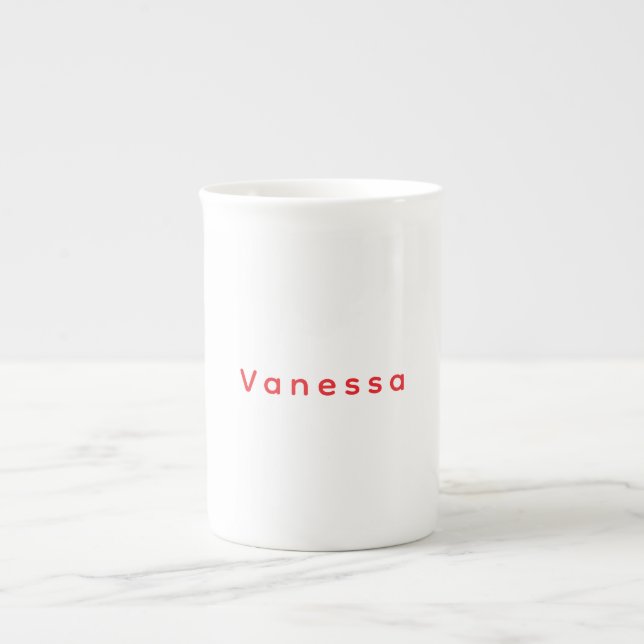 Taza De Porcelana Professional classical calligraphy name custom red (Frente)