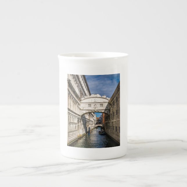 Taza De Porcelana Puente de los suspiros, Venezuela, Italia (Frente)