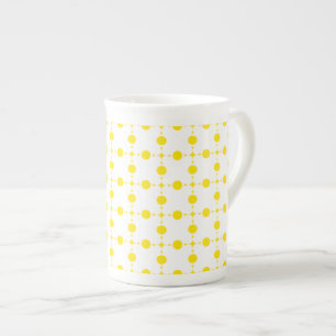 Taza De Porcelana Puntos de Polka Amarillo, Patrón De Punto De Polka