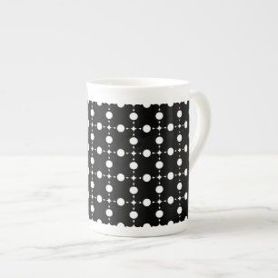 Taza De Porcelana Puntos de Polka Blanco, Patrón De Punto De Polka,