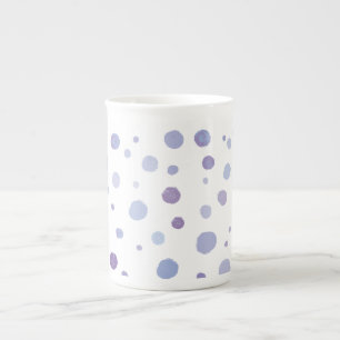 Taza De Porcelana puntos de polka pintados a mano