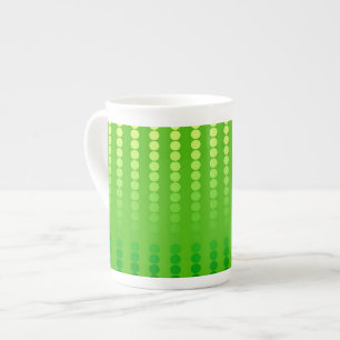 Taza De Porcelana Puntos de satén - tonos verde lima