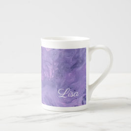 Taza De Porcelana Purple Abstract Specialist Bone China Mug