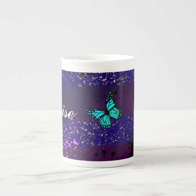 Taza De Porcelana Purple Ephemera vibrant color art (Frente)