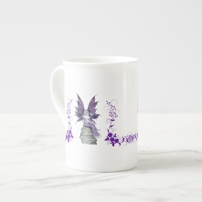 Taza De Porcelana Purple Fairy Tall Teacup (Izquierda)
