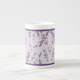 Taza De Porcelana Purple Hand Drawn Greenery