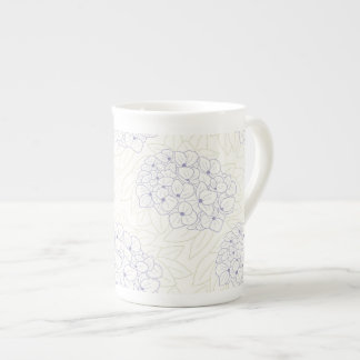 Taza De Porcelana Purple Hydrangeas outline
