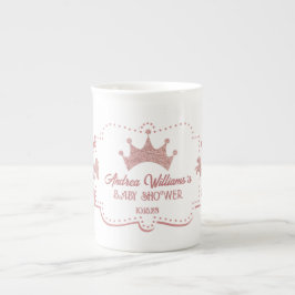 Taza De Porcelana Purpurina de princesa suave rosa chispeante ducha