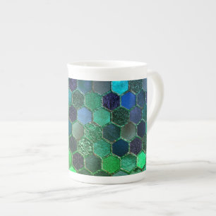 Taza De Porcelana Purpurina de Relieve metalizado Metalizado de lujo