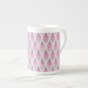 Taza De Porcelana Purpurina rosado brillante Sirenillas de peces