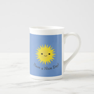 Taza De Porcelana Que tengas un lindo día de sol kawaii sonriente