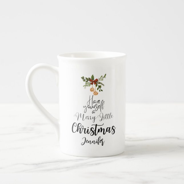 Taza De Porcelana Que tengas unos alegres navidades lindos blancos (Izquierda)