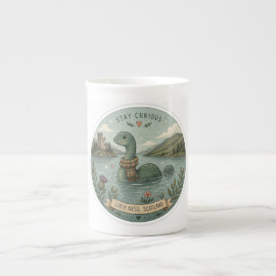 Taza De Porcelana Quédate Curioso Acogedor Críptido Nessie Monstruo 