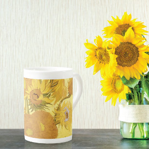Taza De Porcelana Quince Sunflowers Vincent van Gogh