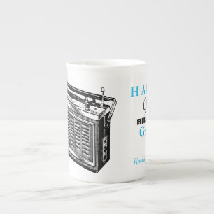 Taza De Porcelana Radio de época personalizada 90th Birthday Mug